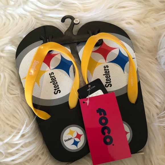 steelers flip flops